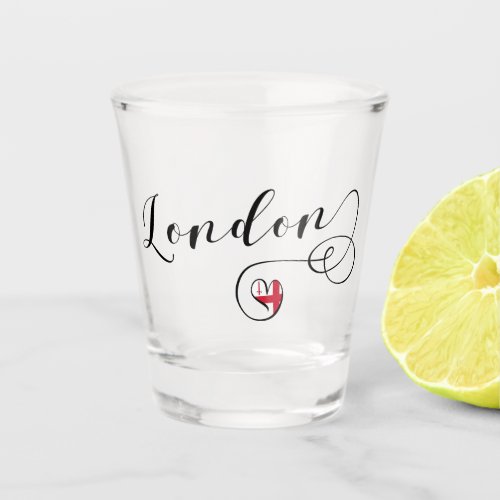 London Heart Flag England Shot Glass