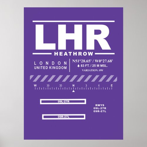 London Heathrow Airport LHR Poster