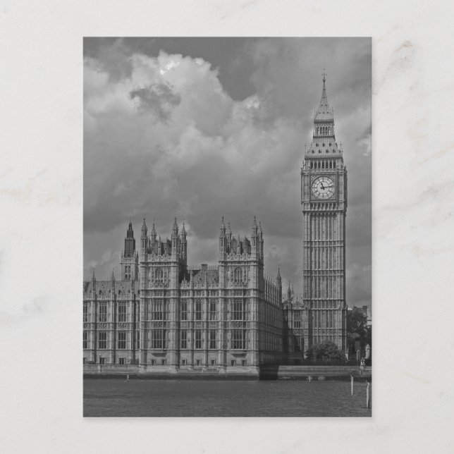 London Houses of Parliament & Big Ben Vertical Postcard (Front)