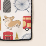 London Icon Collage Scarf<br><div class="desc">All the favorites including the Queen's corgi on decorative London collage scarf.</div>