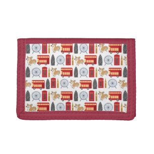 London Icon Collage Tri-fold Wallet