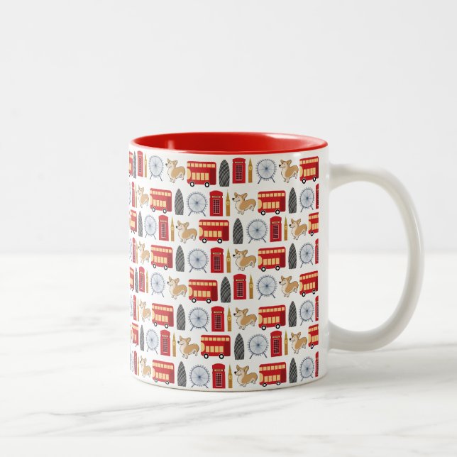 London Icon Collage Two-Tone Coffee Mug (Right)