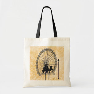  London Iconic Attraction Sketch Neutral Budget Tote Bag