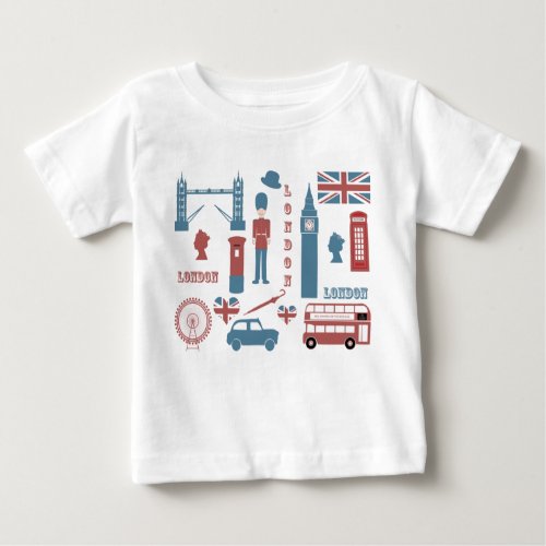 London Icons Retro Love baby white infant t_shirt
