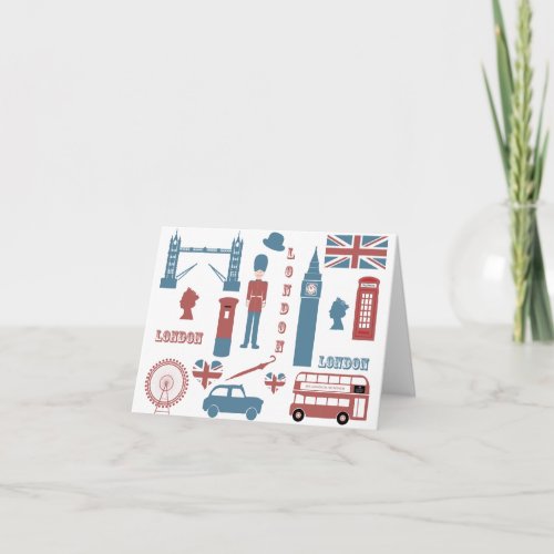 London Icons Retro Love Souvenir blank note card