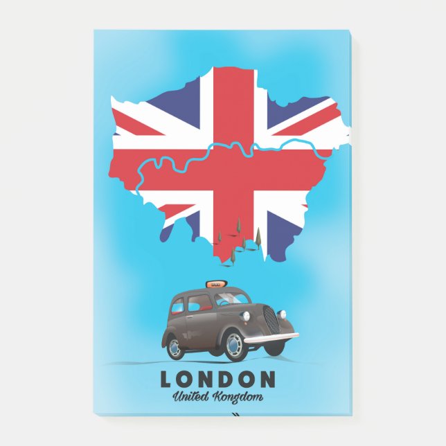 London Illustrated map travel poster Post-it Notes (Front)