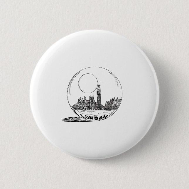 London in a glass ball . button (Front)