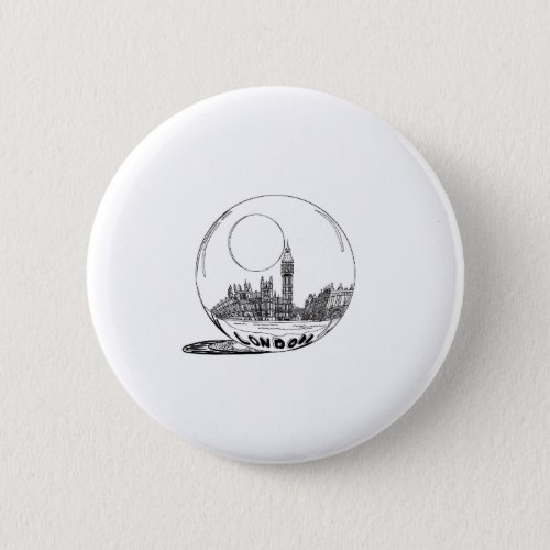 London in a glass ball  button