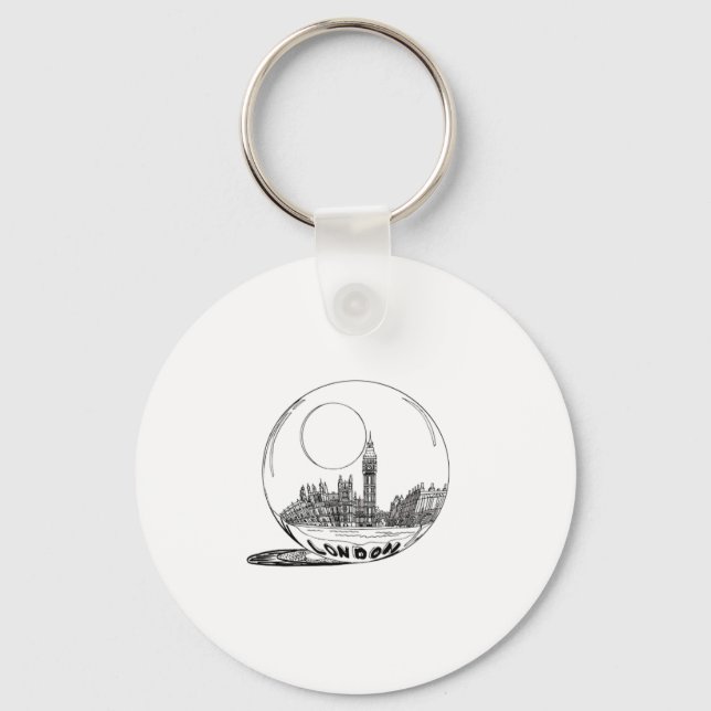 London in a glass ball . keychain (Front)