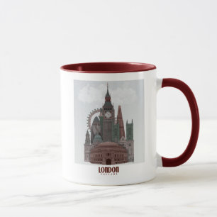 London in Clouds Red and Green Mug
