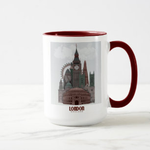 London in Clouds Red and Green Mug