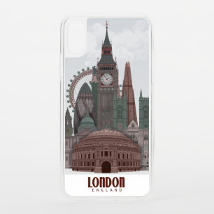 London in Clouds Red and Green iPhone XS Case