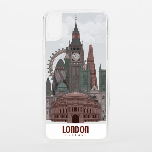 London in Clouds Red and Green Uncommon iPhone Case (Back)