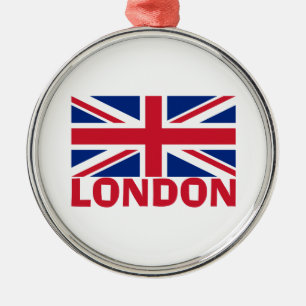 London in Red Metal Ornament