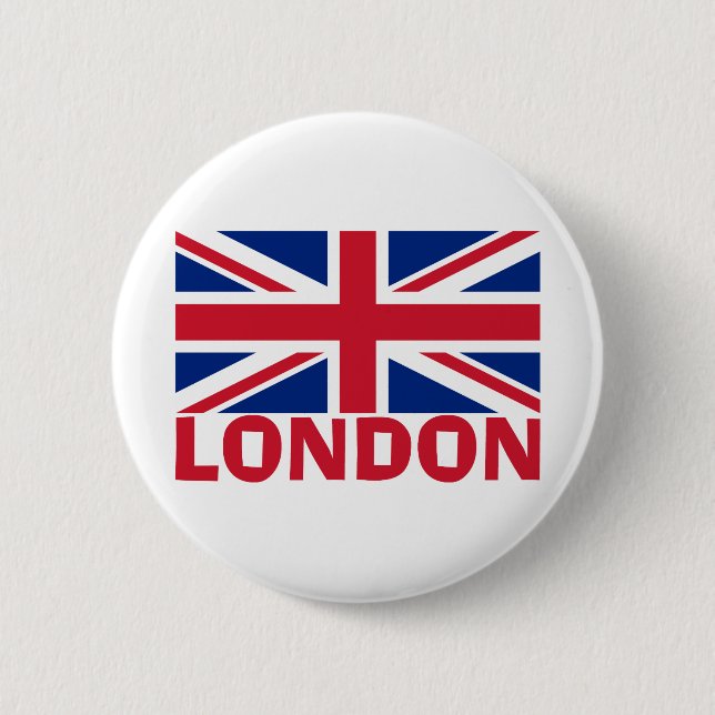 London in Red Pinback Button (Front)