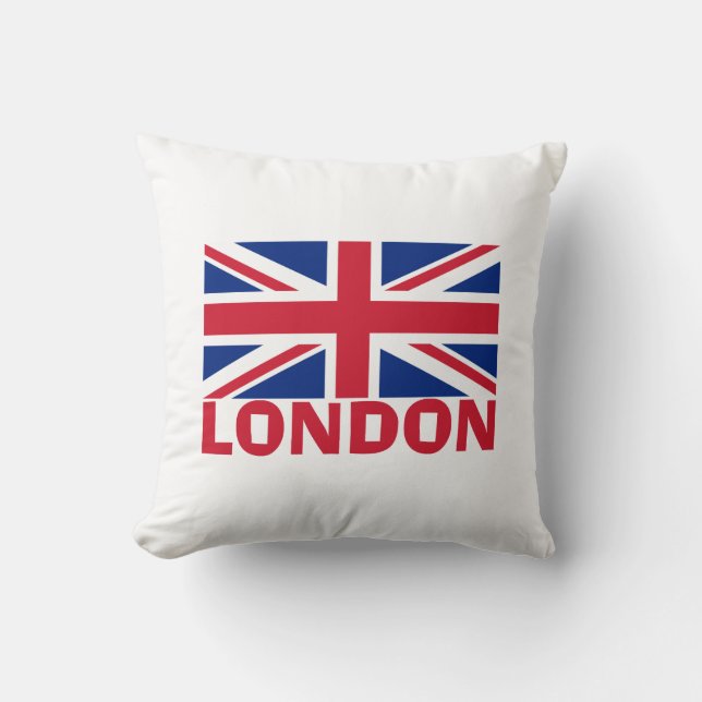 London in Red Throw Pillow (Front)