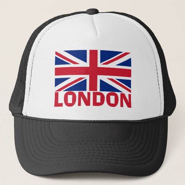 London in Red Trucker Hat (Front)