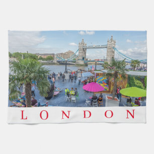 London in summer tea towel