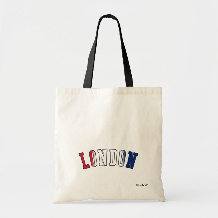 London in United Kingdom National Flag Colors Canvas Bag