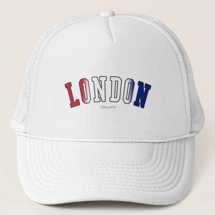 London in United Kingdom National Flag Colors Trucker Hat