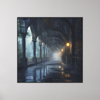 London Inspired Rainy Stone Archway Tunnel Walk Wa Canvas Print
