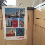 London Kitchen Towel<br><div class="desc">Tea towel with photos of London from New Forest Pics</div>