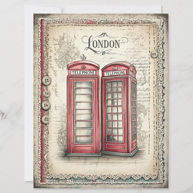 London & Lace Decoupage scrapbook paper  (Front)