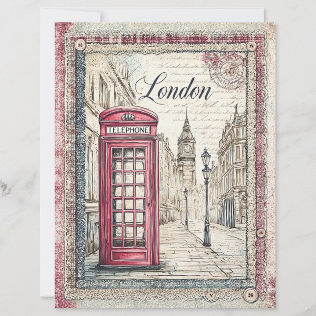 London & Lace Decoupage Scrapbook Paper (Front)