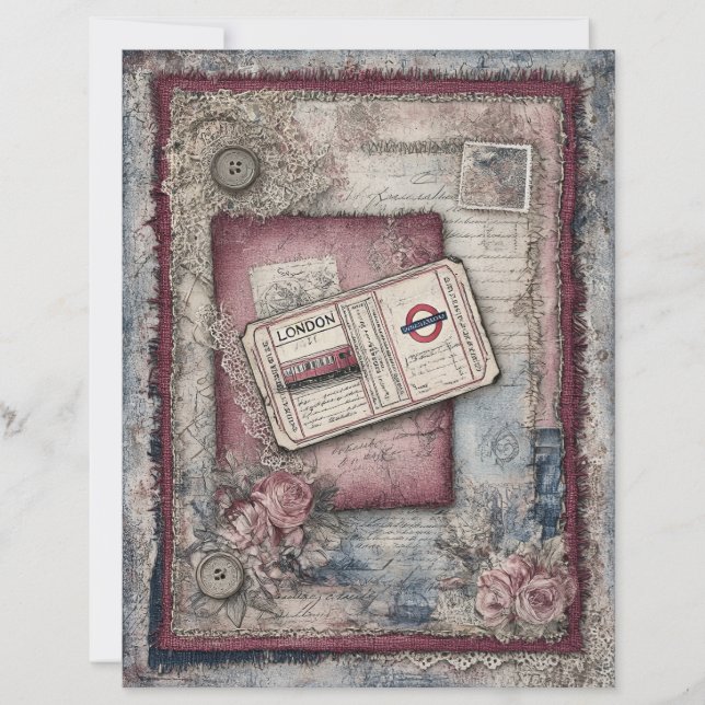 London & Lace Decoupage Scrapbook Paper (Front)