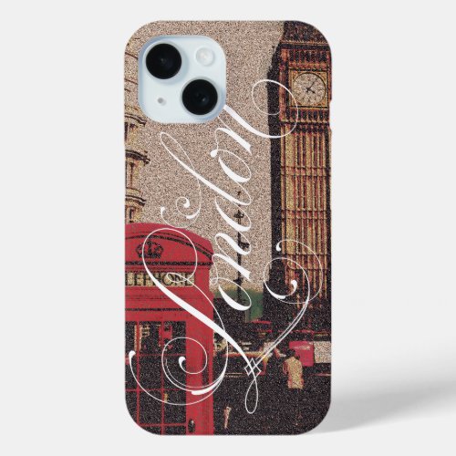 London Landmark Vintage Photo iPhone 15 Case