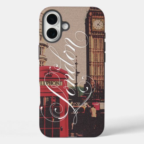 London Landmark Vintage Photo iPhone 16 Plus Case