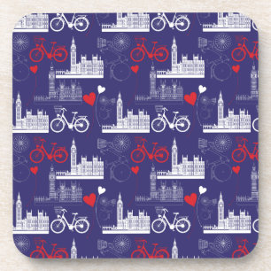 London Landmarks Pattern Beverage Coaster