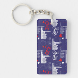 London Landmarks Pattern Keychain