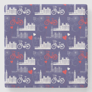 London Landmarks Pattern Stone Coaster