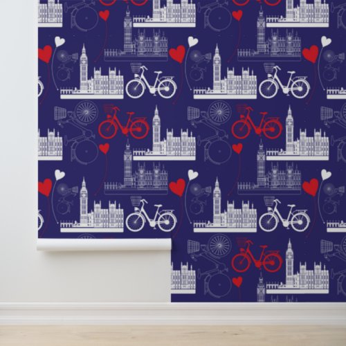 London Landmarks Pattern Wallpaper