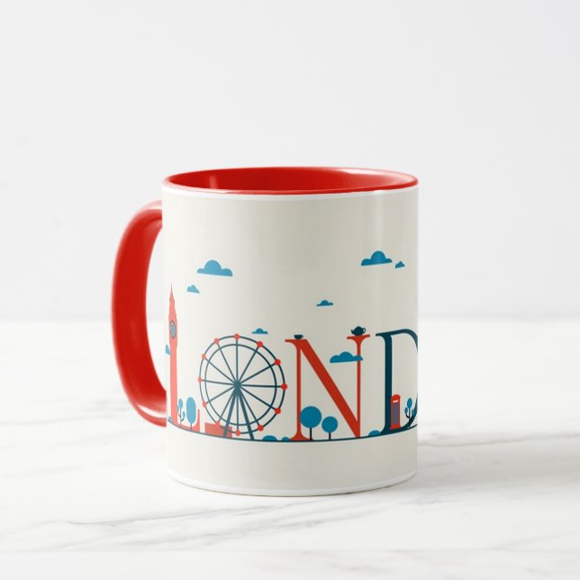 London Landmarks UK Red Mug (Front Left)