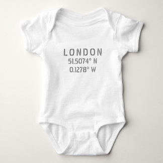London Latitude & Longitude Baby Bodysuit