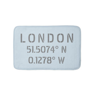 London Latitude & Longitude Bath Mat