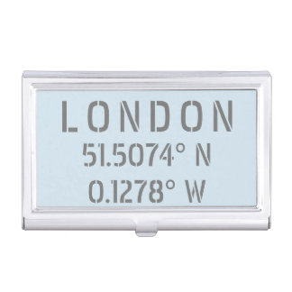 London Latitude & Longitude Business Card Case