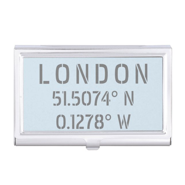 London Latitude & Longitude Business Card Case (Front)