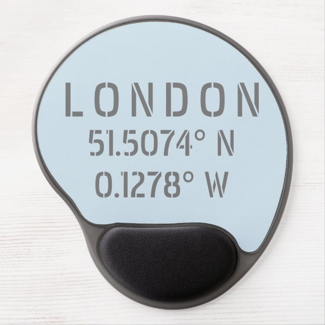 London Latitude & Longitude Gel Mouse Pad (Front)