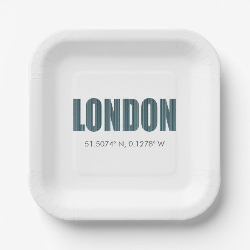 London latitude  longitude  paper plates