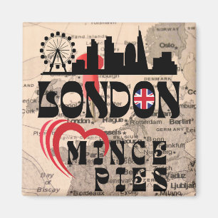 London Loves Mince Pies Cityscape Magnet