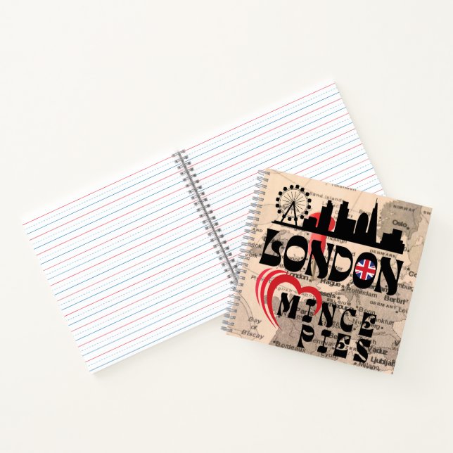 London Loves Mince Pies Cityscape Notebook (Inside)