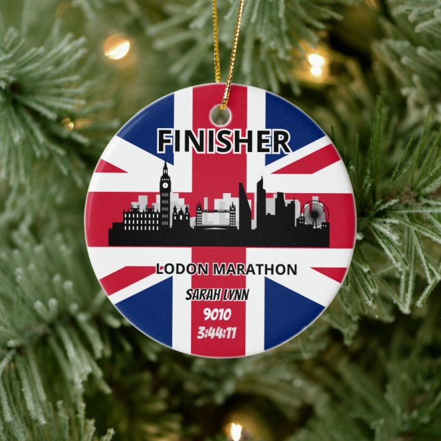 London Marathon Finisher Running Keepsake Gift Ceramic Ornament (Tree)