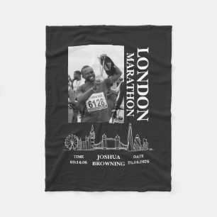 London Marathon Personalised Medal Photo Fleece Blanket