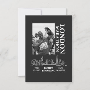 London Marathon Personalised Medal Photo Thank You Card