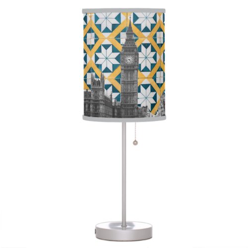 London Meets Portuguese Tiles Montage _ Azulejo Table Lamp