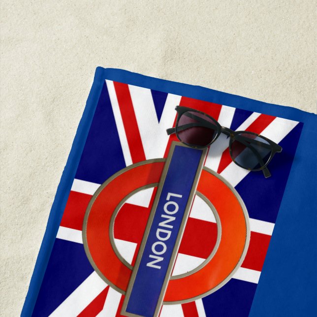 London Metro/British Flag Beach Towel (In Situ)