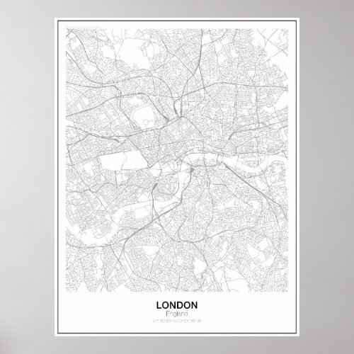 London Minimalist Map Poster Style 2